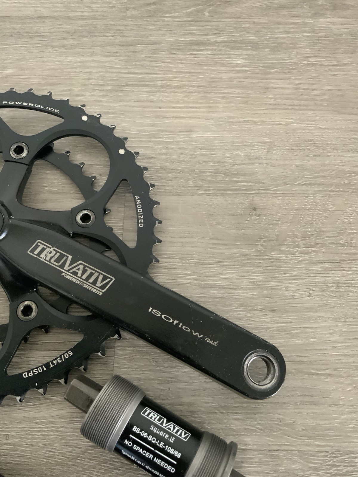 TRUVATIV ISO FLOW CRANKSET DOUBLE 53-39 TOOTH 10 OR 9 SPEED TRUVATIV BB 175 ARMS