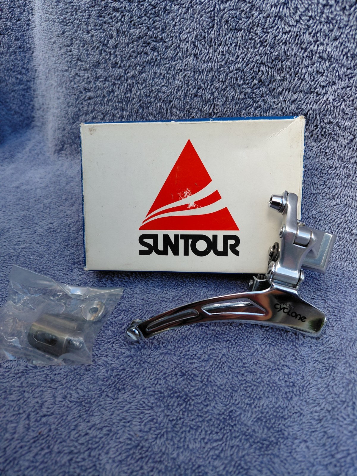 Vintage NOS SunTour Cyclone Front Derailleur / Braze-on w/ hardware