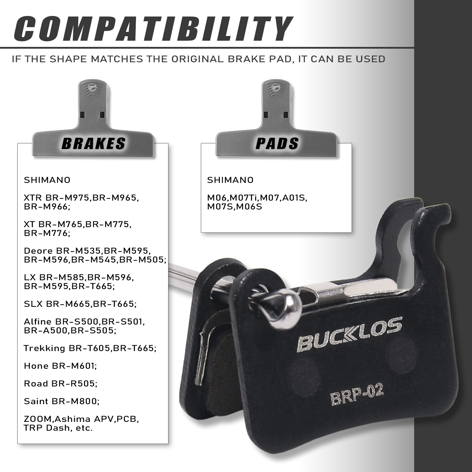 4 pairs MTB Semi-metallic Disc Brake Pads for Shimano M06 M07Ti A01S ZOOM M800