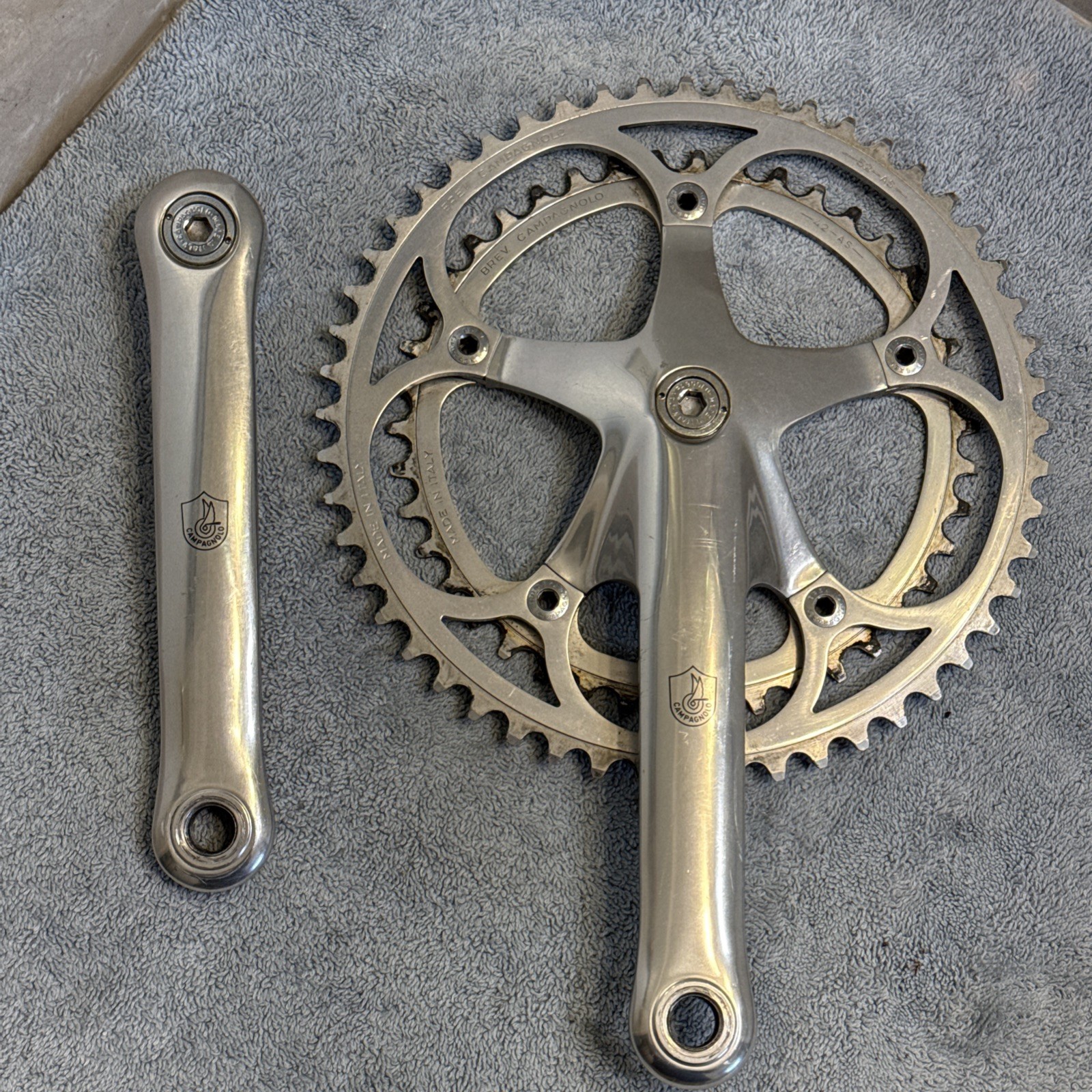 Campagnolo Croce d’Aune crankset 170mm 52/42T 135BCD Low miles [aha]