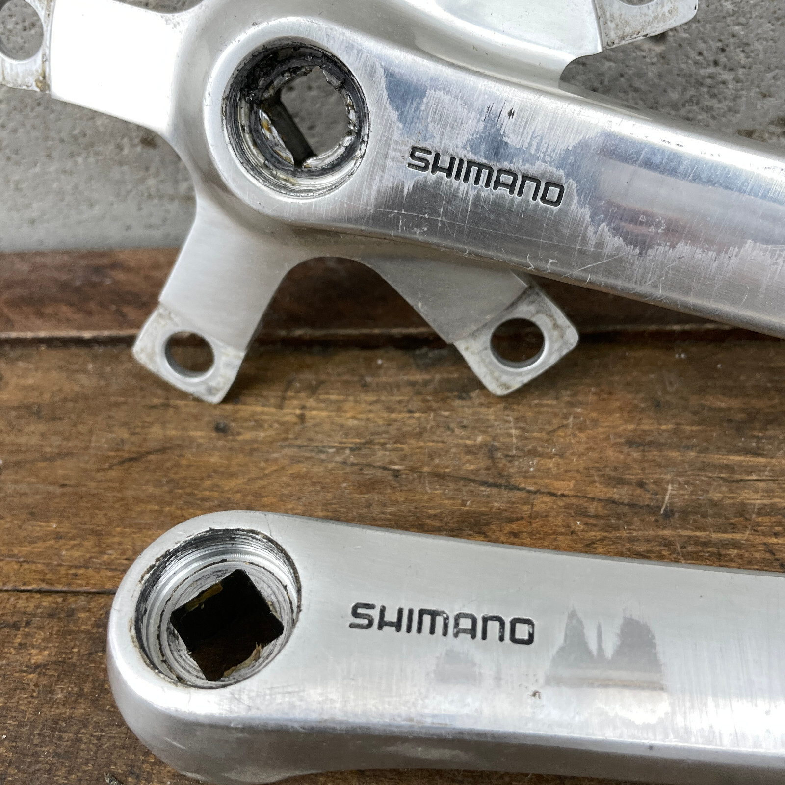 Vintage Shimano Deore XT FC-M730 Crank Set 175 mm Pantograph Cranks 1990s OG A4