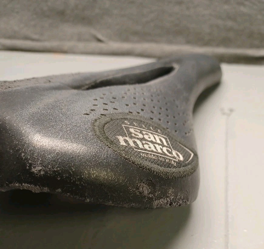 Vintage Selle San Marco Era Bicycle Saddle Seat Italy Aymano Carbon Fiber Used