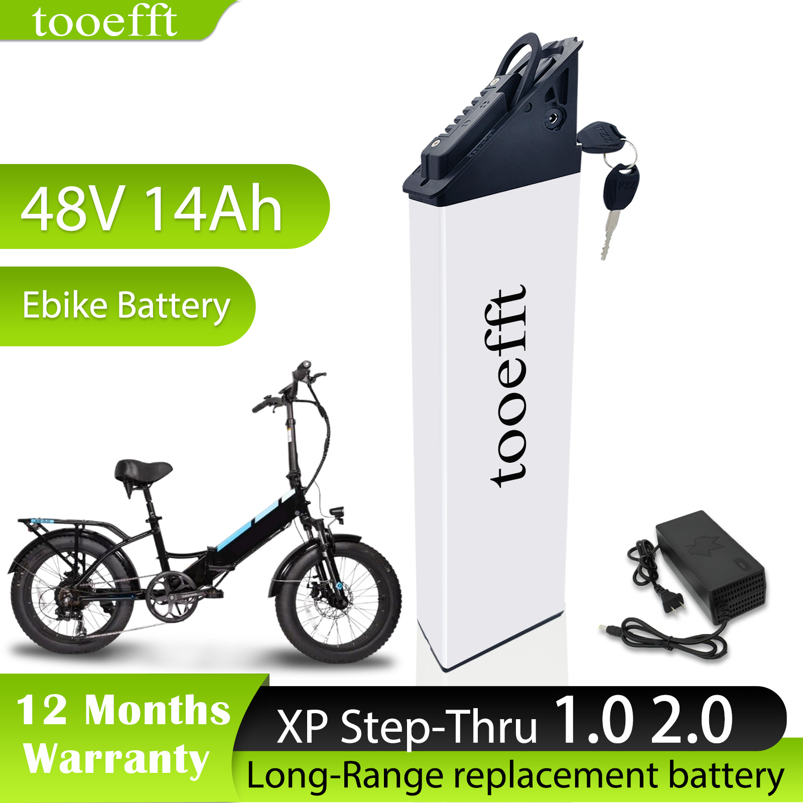 tooefft 48V 14Ah for Lectric XP Step-Thru 1.0 & 2.0 Long Range Battery packs