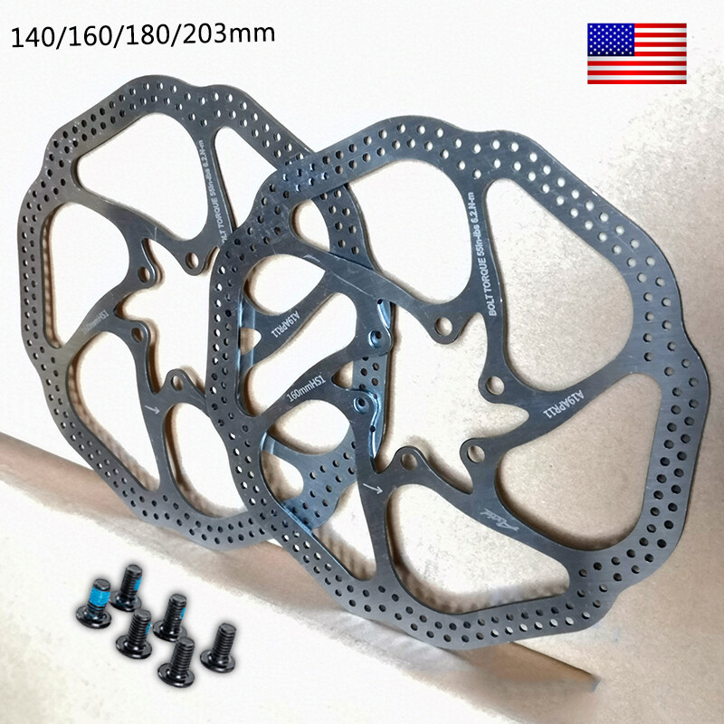 fit Shimano SRAM Disc Brake Rotors 6 Bolt 140/160/180/203mm MTB/Road Bike Rotor