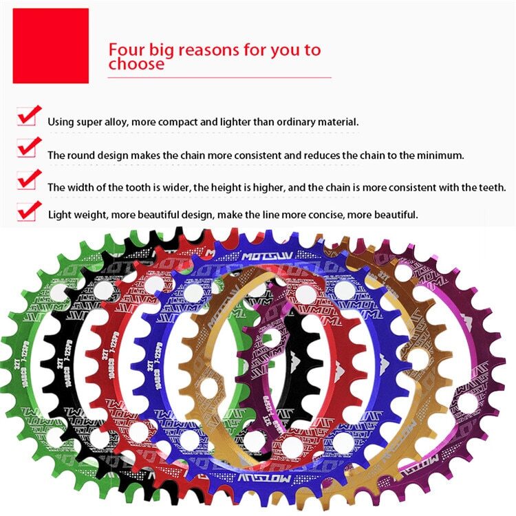 104BCD MTB Round Narrow Wide Chainring Bike Chainwheel 30/32/34/36/38/40/42T