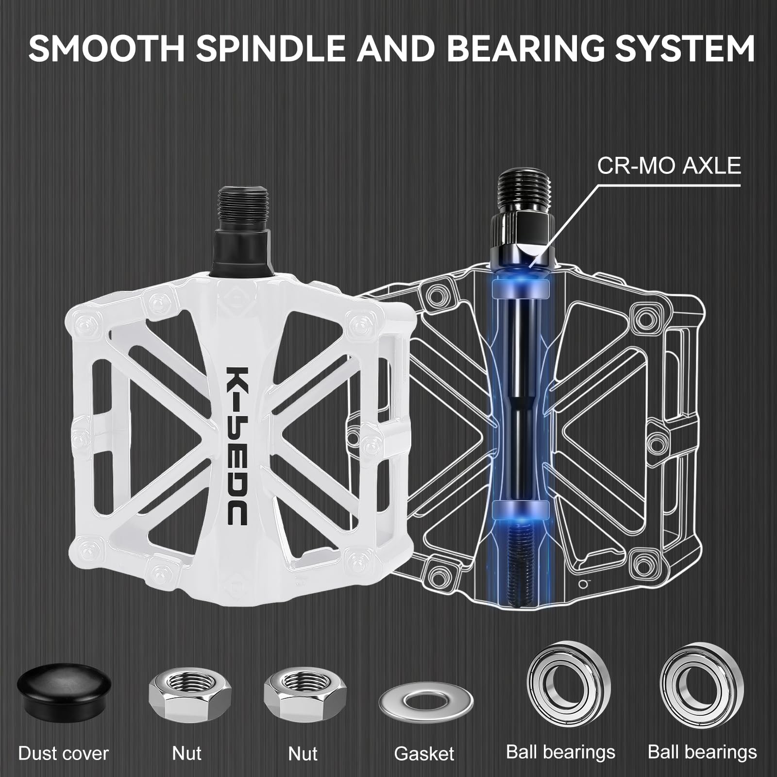 TXJ Sports Bike Pedals 9/16″ Bicycle Pedals Mountain Bike, Aluminium Lightweight