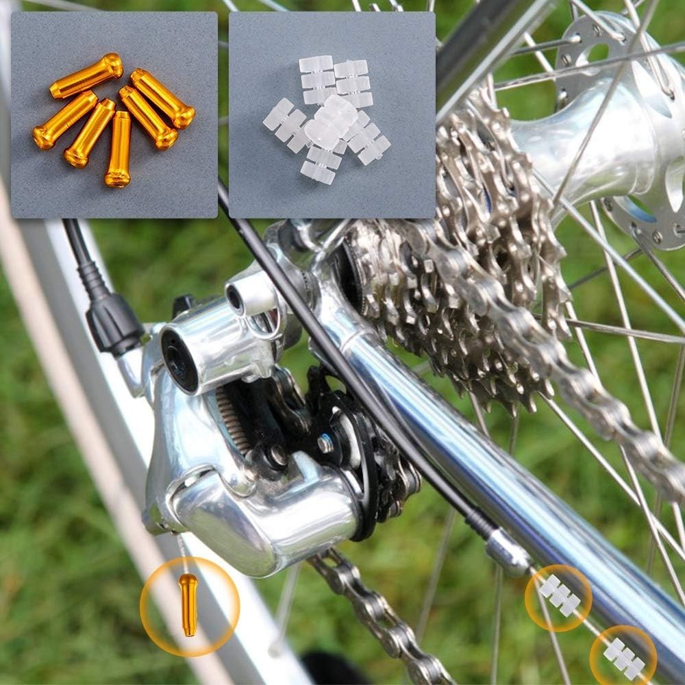 Lightweight Bike Cable End Caps in 48PCS with 6 Rubber O-Rings for Easy Install