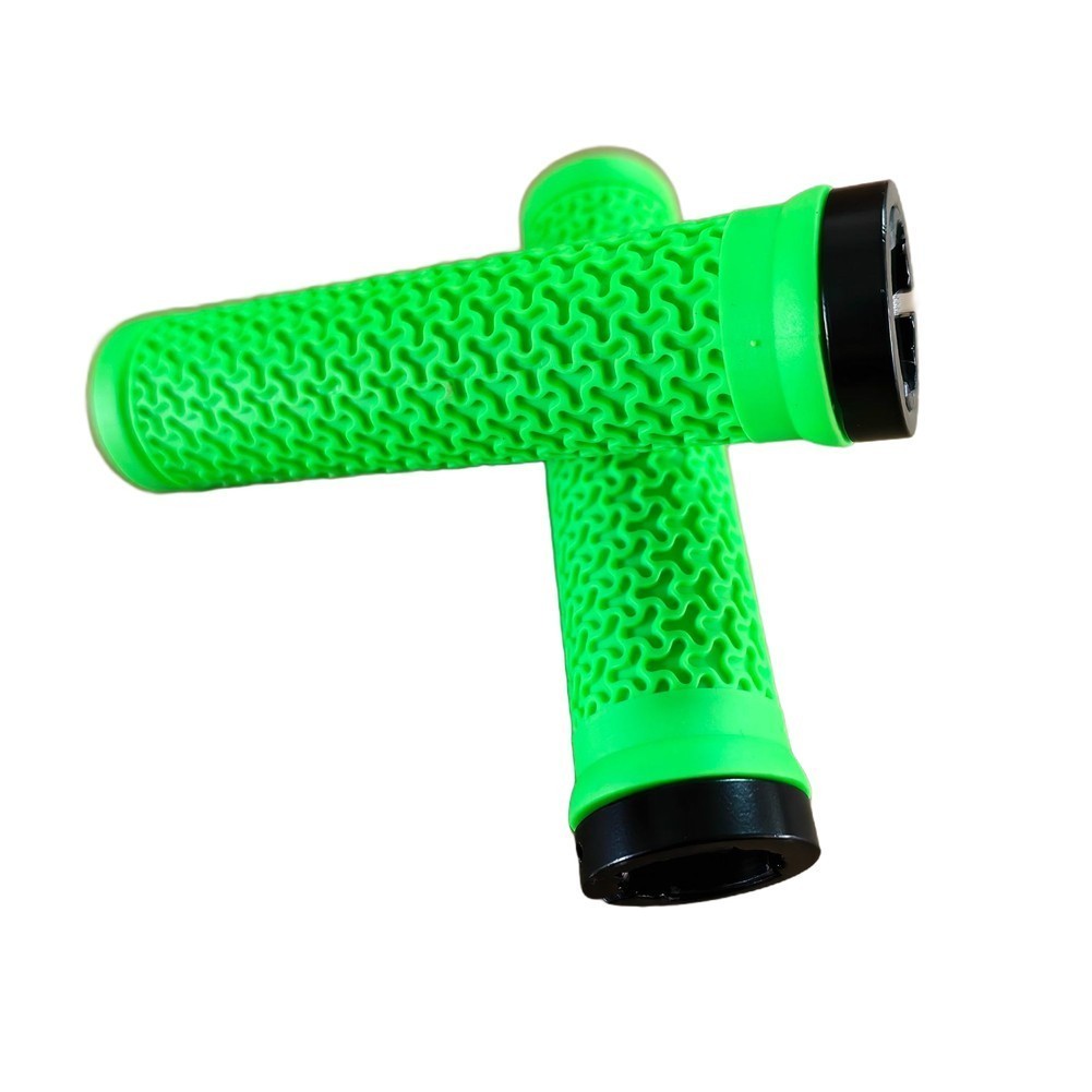 Rubber Bicycle Grips with Aluminum Ring Fit 22.2mm Handlebars for Mountain Bike