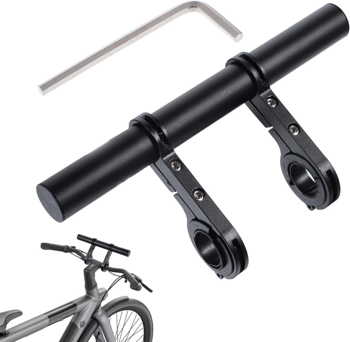 Bike Handlebar Extender, 7.9″ Long Aluminum Alloy Bicycle Cross Bar Extension Mu