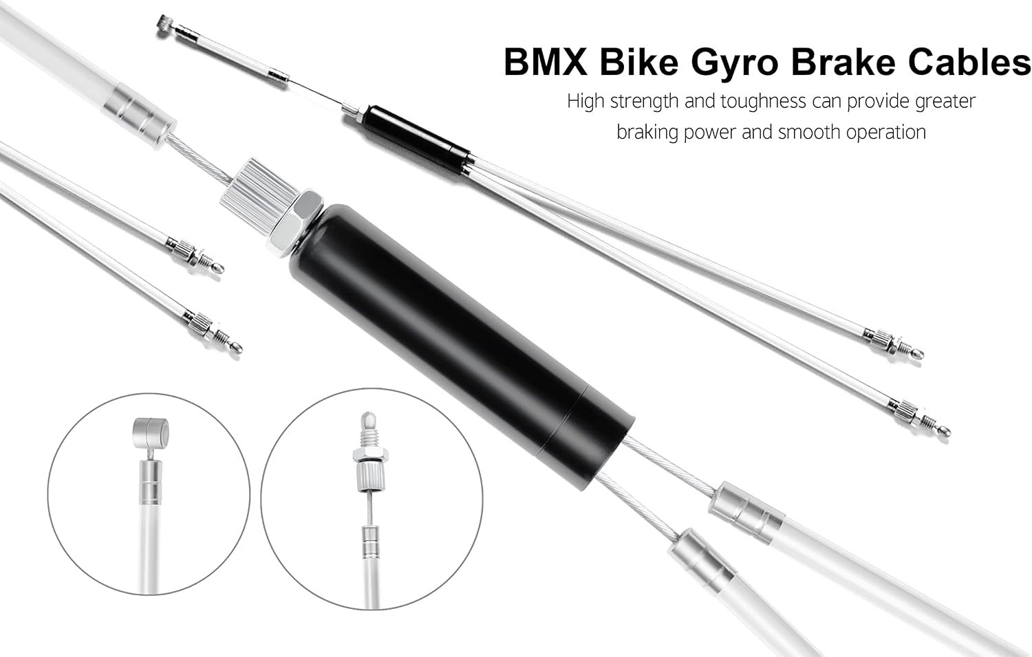 Complete BMX Gyro Brake System – Stainless Steel Cables & PVC Housing, 20″ Bikes