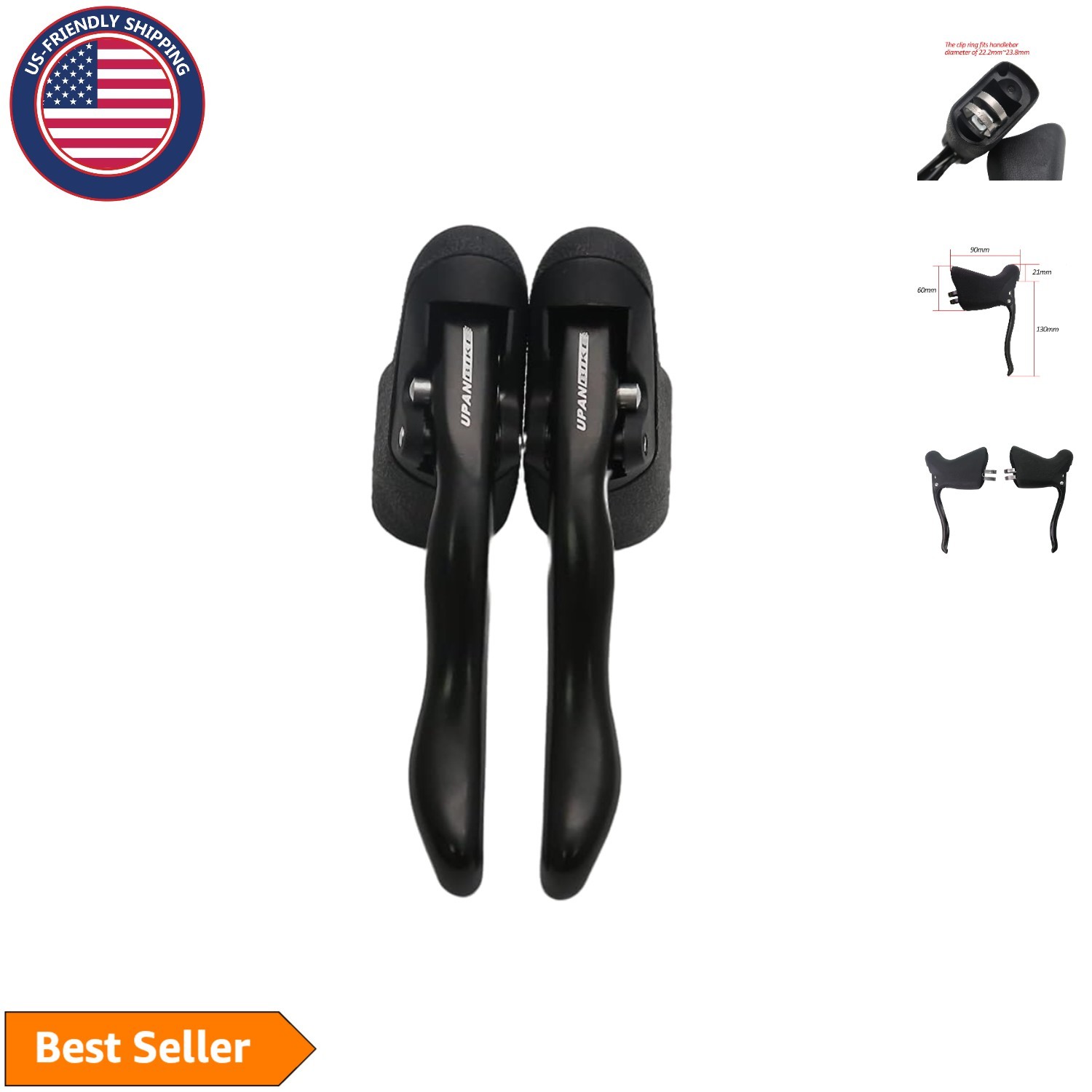 Classic Black Brake Levers Set for Road Bikes – Ergonomic & Lightweight