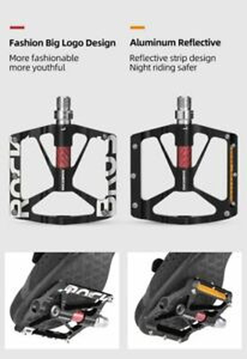 ROCKBROS Bike Pedals MTB Aluminum 9/16″ Sealed Bearing Platform Bicycle Pedals
