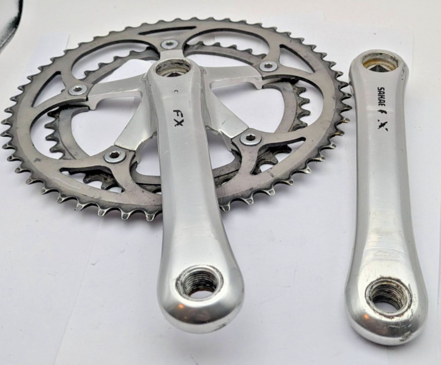 SR SAKAE FX FORGED CRANKSET 170MM 40T 52T SILVER ALUMINUM DOUBLE JAPAN