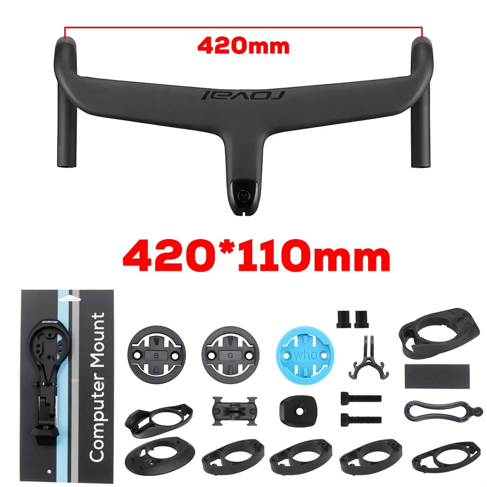 Internal Cable Routing Road Bike Handlebar Carbon Integrated Drop Bar with Mount