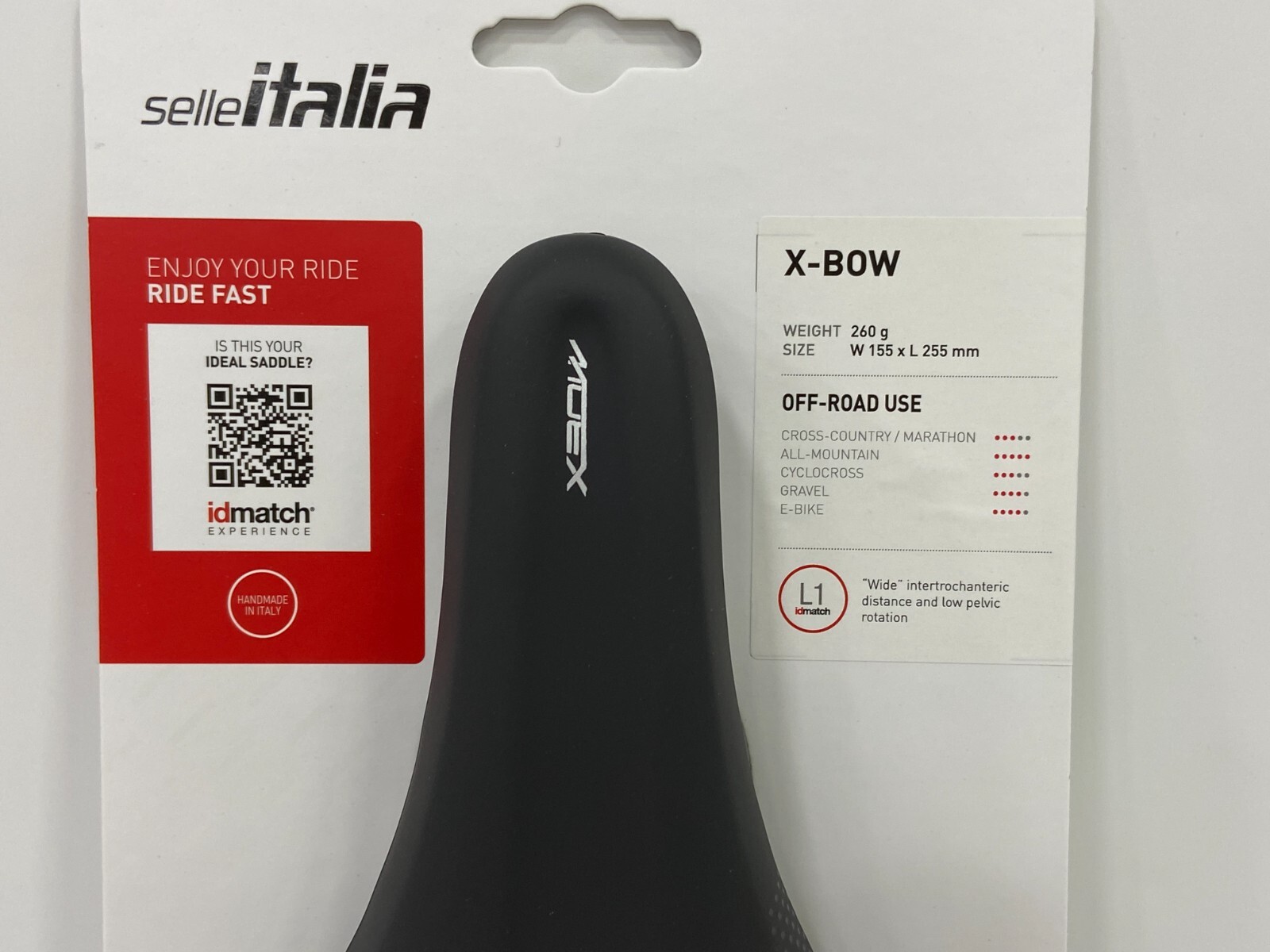 Selle Italia X-Bow L1 155x255mm TI316 Tube 7mm Rail Road Saddle (Black)
