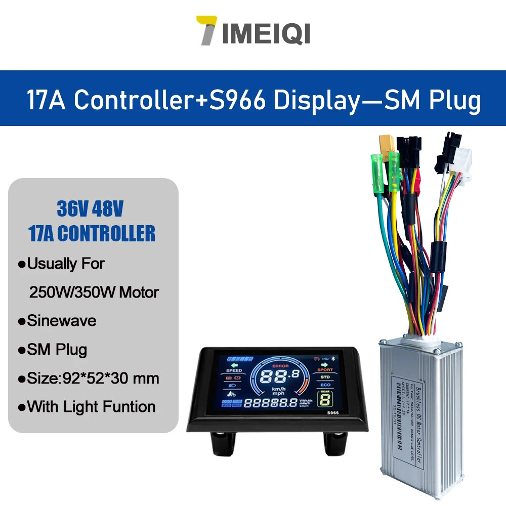 Three-Mode E-bike Sine Wave Controller 36V 48V 17/26/30/40A with LCD Display