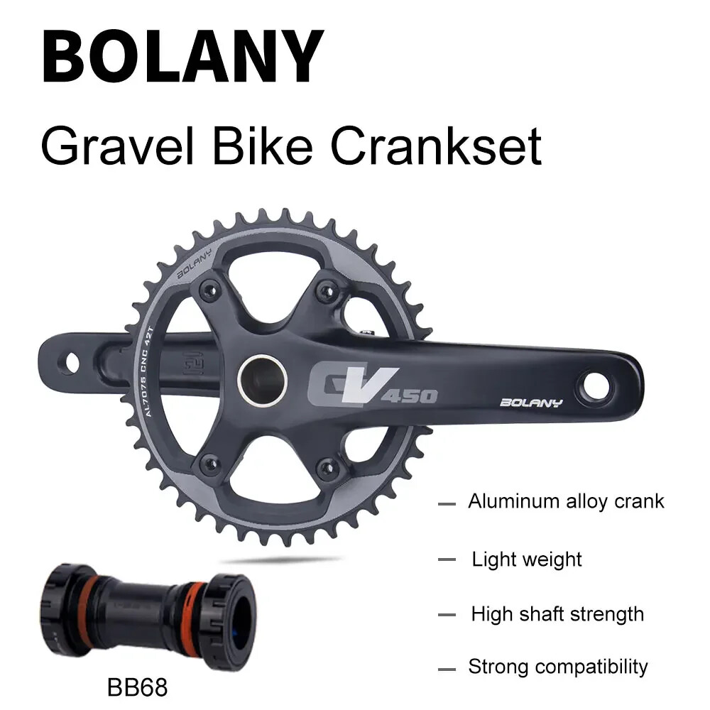 170mm Cross-country Road Gravel Bike Crank Arm 96BCD 42T Single Chainring 10/11S