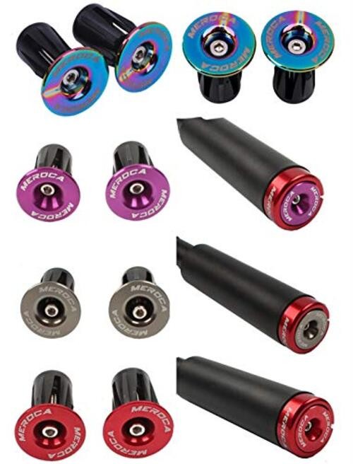 1 Pair Aluminum Bike Handlebar End Plugs, Expanding Locking Bar End Caps Blue