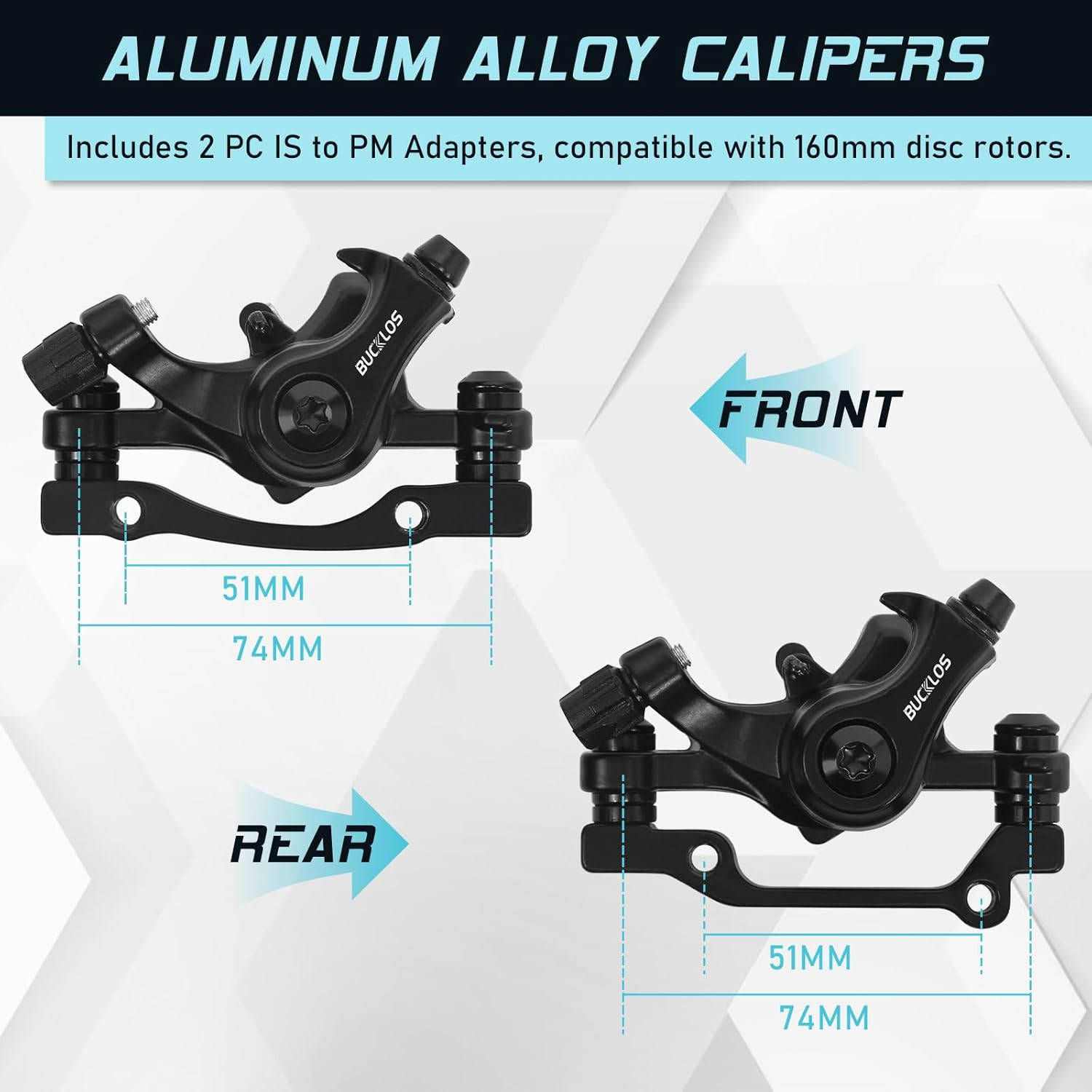 MTB Disc Brake Kit with Caliper, Levers, 160mm Rotor & Adapter