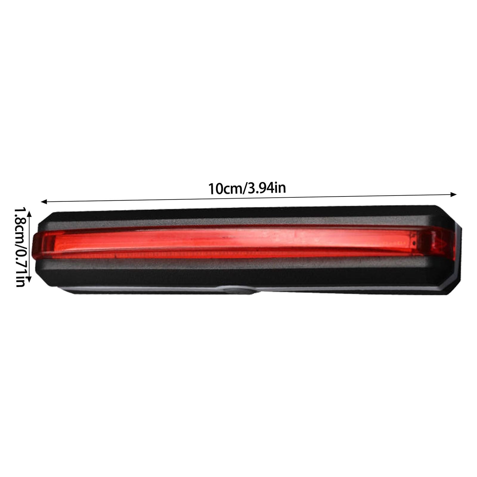 Rechargeable LED Tail Light for Road Bikes Rear Mount 3.93×0.7in Night Safe