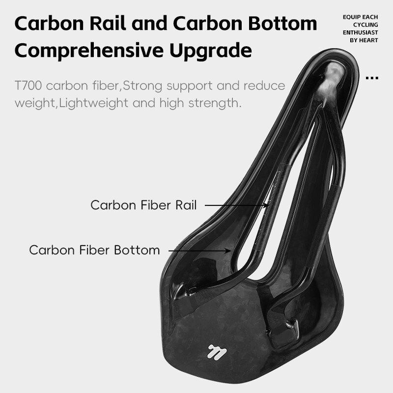 WEST BIKING Carbon Fiber Leather Bicycle Saddles Mountain Bike Road Bicycle Seat