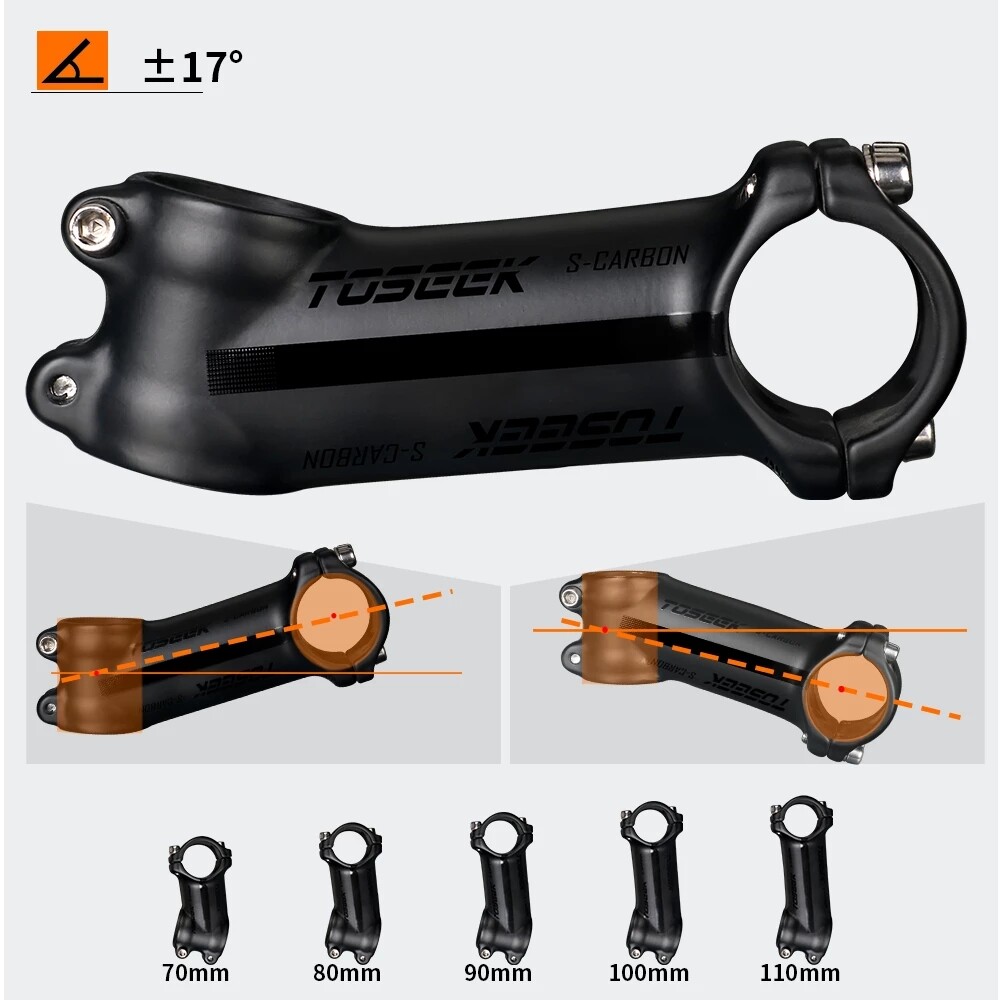 Bicycle Alloy Stem 6/17° Mountain MTB Road Bike Handlebar Stems 31.8*60-120mm