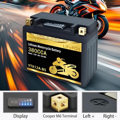 YTX12A-BS lithium motorcycle battery,12V 8Ah 380CCA LiFePO4 Powersports