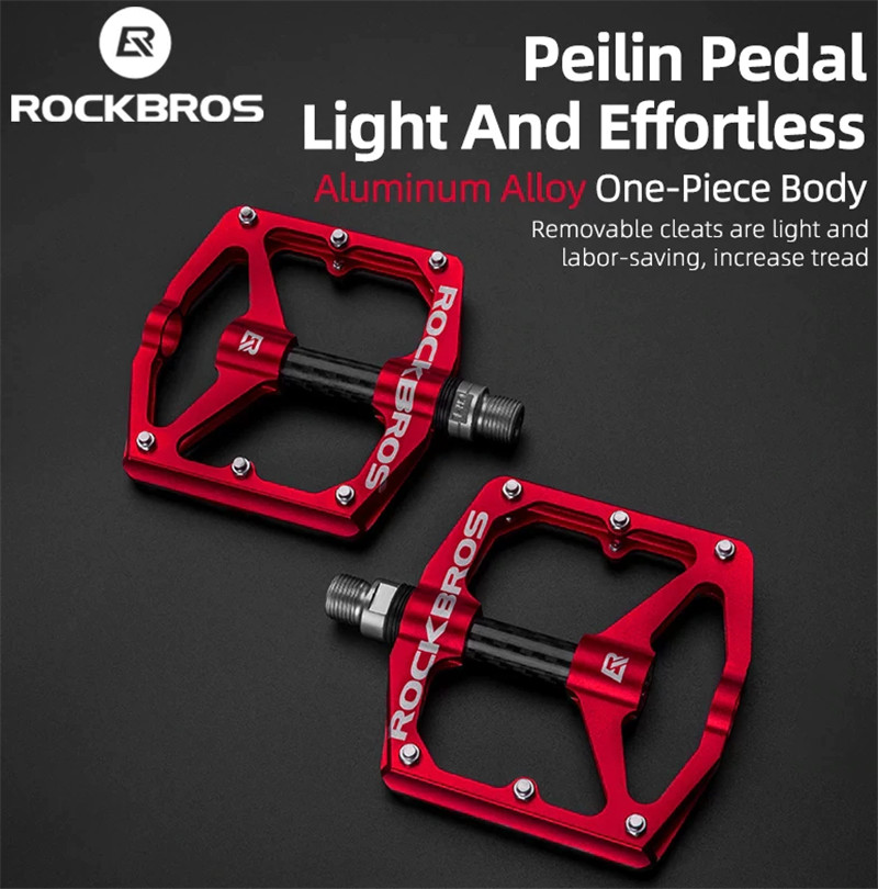 ROCKBROS Bicycle Pedals Sealed DU Bearing Aluminum Cycling Bike Pedals Non-slip