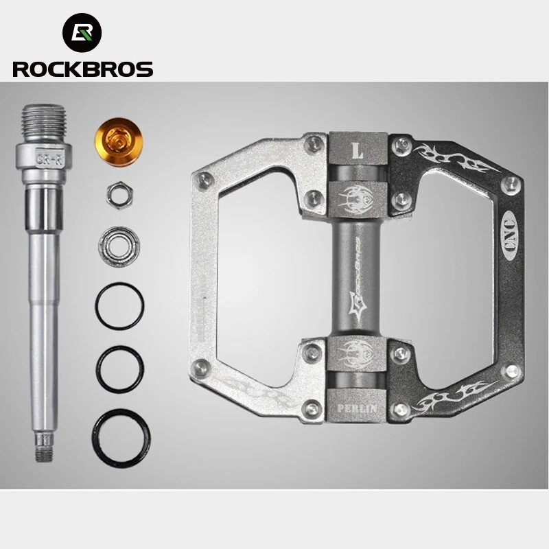 ROCKBROS Bike Platform Pedals Bicycle Flat Pedals Aluminum Alloy Anti-slip 9/16”