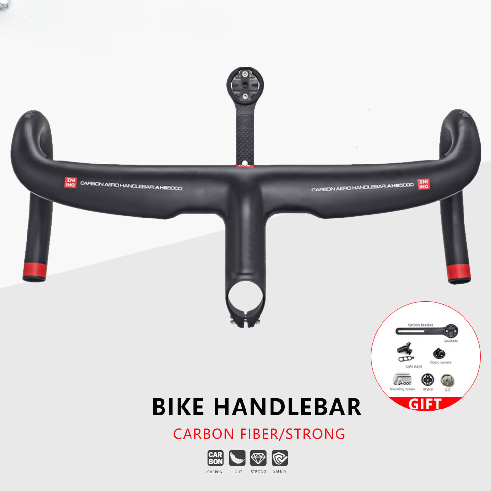 400/420/440mm Carbon Road Bike Integrated Handlebar Bicycle Bent Bars with Stem