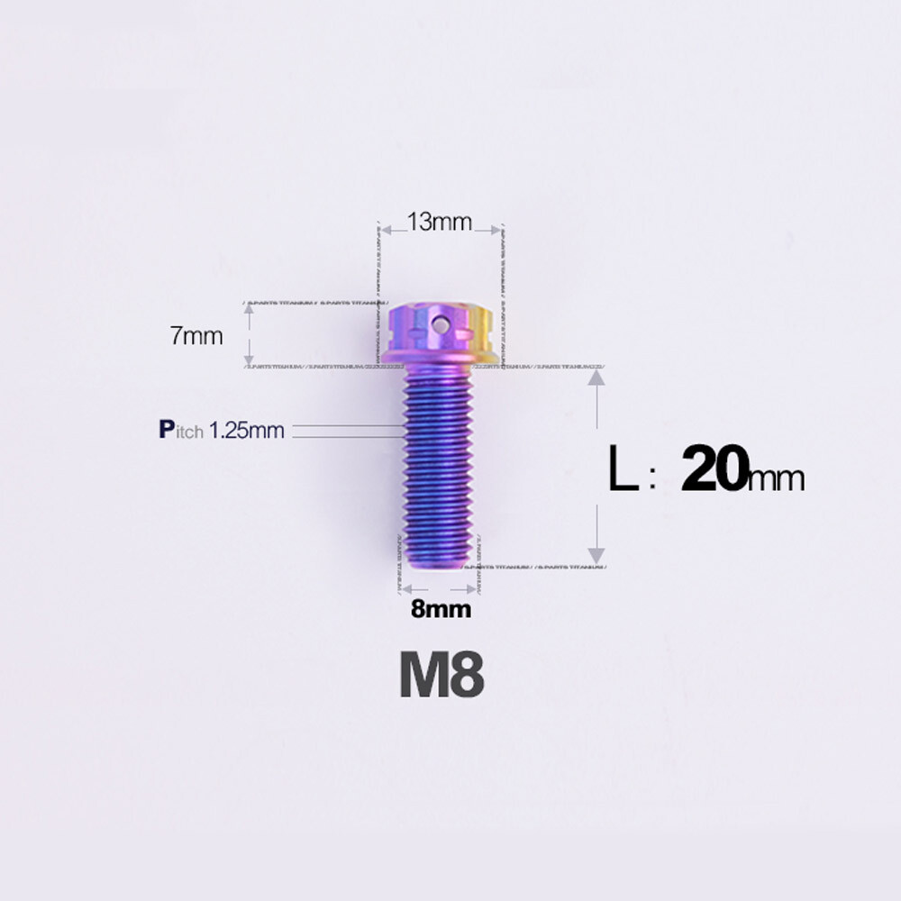 Titanium Screw, Torx Head Screw M8x10 – 120mm Green/Purple/Candy for Motorcycle