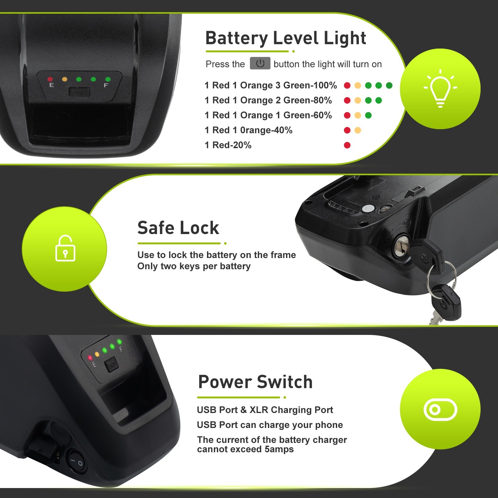 48V 15Ah Hailong Ebike Lithium Battery BMS for Electric Bike ≤1500W Motors 4PIN