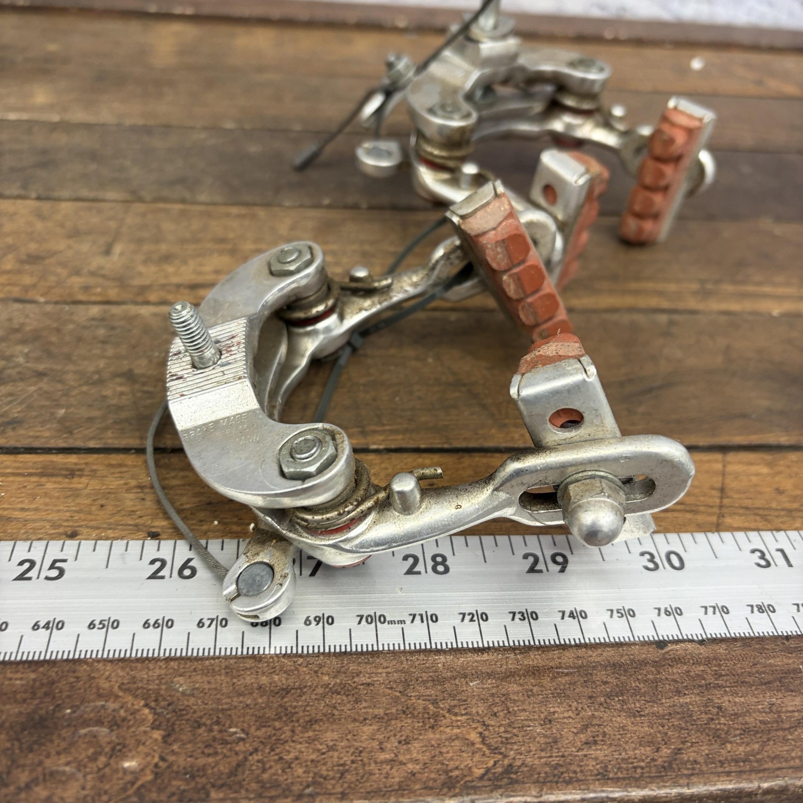 Vintage Raleigh Weinmann Caliper Brakes Set Silver Road Bike Center Pull Blue