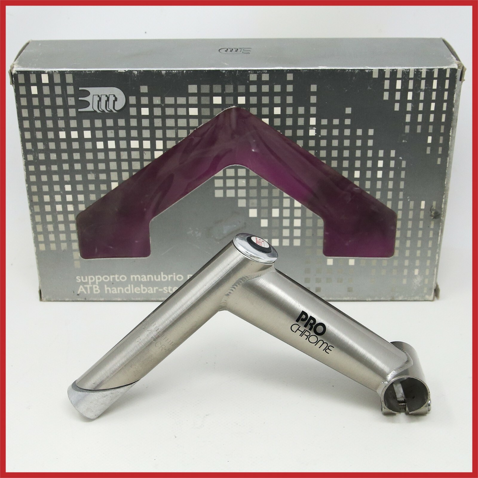 NOS 3T 3TTT PRO CHROME MTB STEM 120m 1+1/8 CLAMP 25.4 VINTAGE MOUNTAIN BIKE OLD