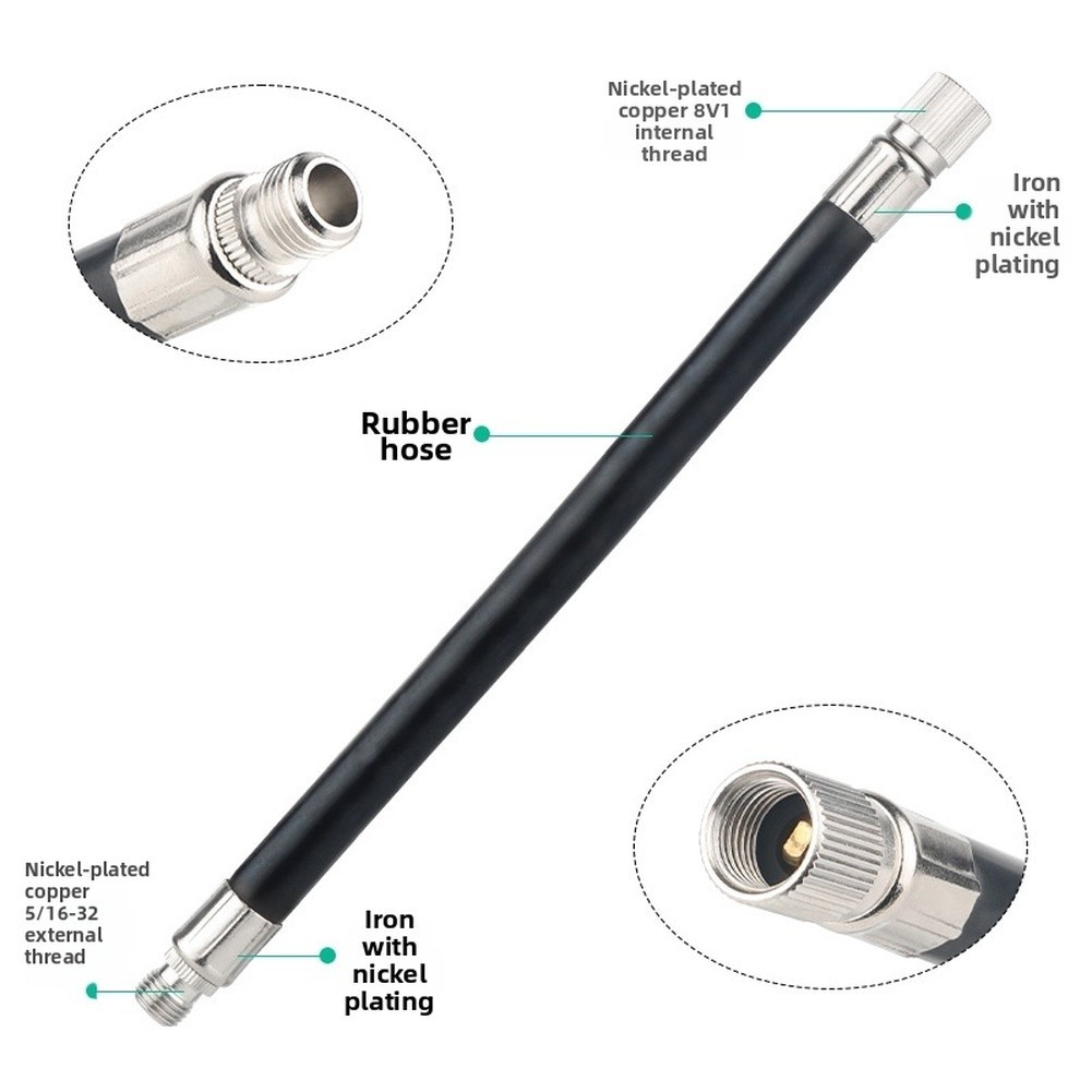 16cm For PRESTA Pump Extension Tube with Brass Connector for Bicycle Inflation