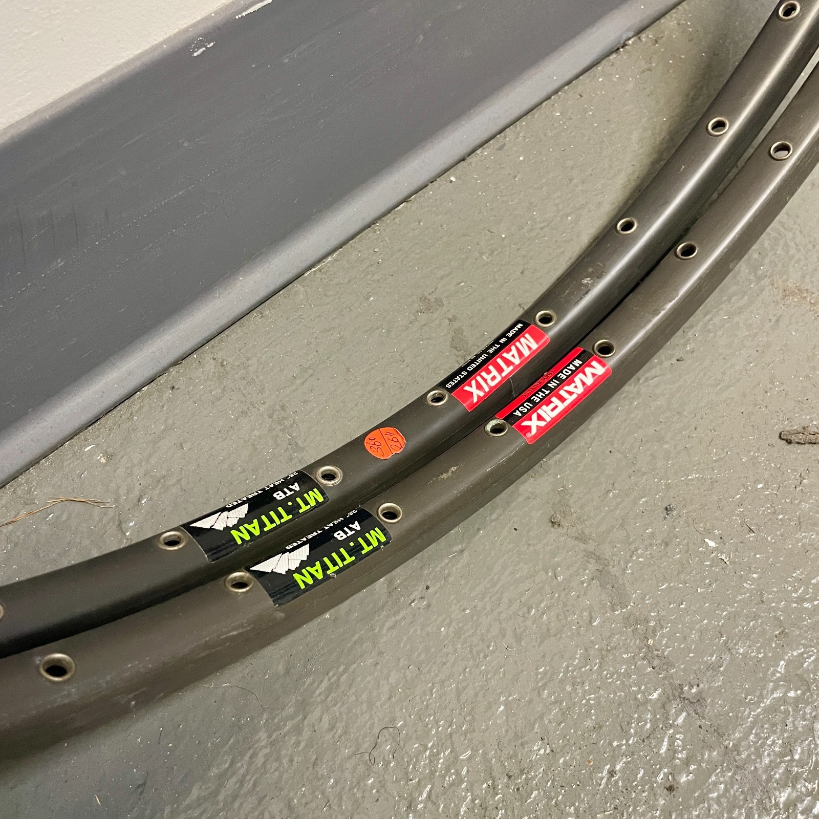 NOS Matrix Mt. Titan ATB 26″ Heat Treated Rim Set 36H Made in USA Vintage MTB