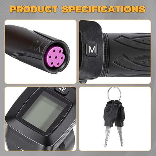 Throttle Integrated Display with M Key Button Speedometer Compatible No Grip