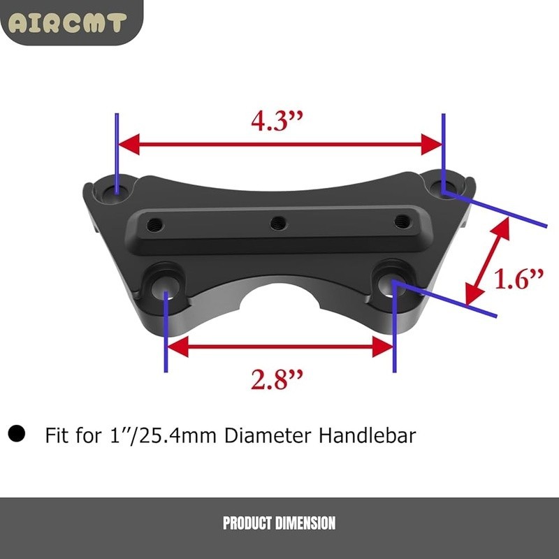 CNC T6 Aluminum Alloy Handlebar Mount Clamp Harley Touring Models 1997 & Up New