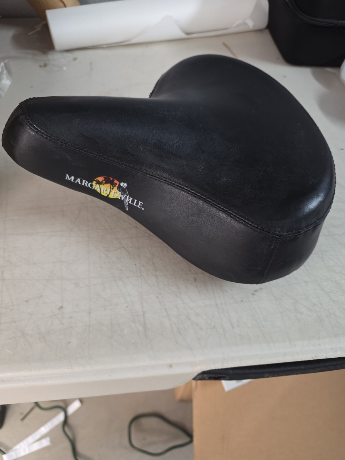 OEM Margaritaville Black Leather Bicycle Saddle/Seat Universal Fit Unisex Adult