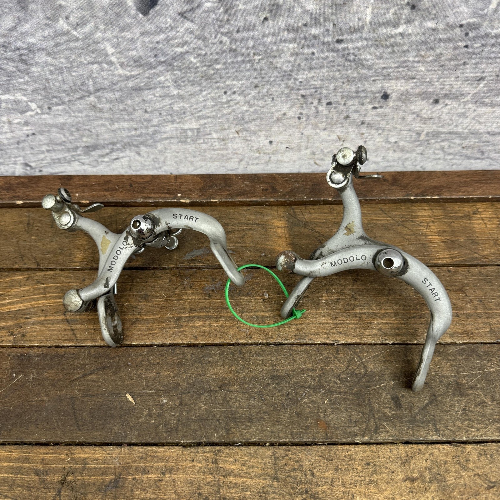 Vintage Modolo Start Side Pull Silver Caliper Brake Set Road Bike F/R Pair Wear