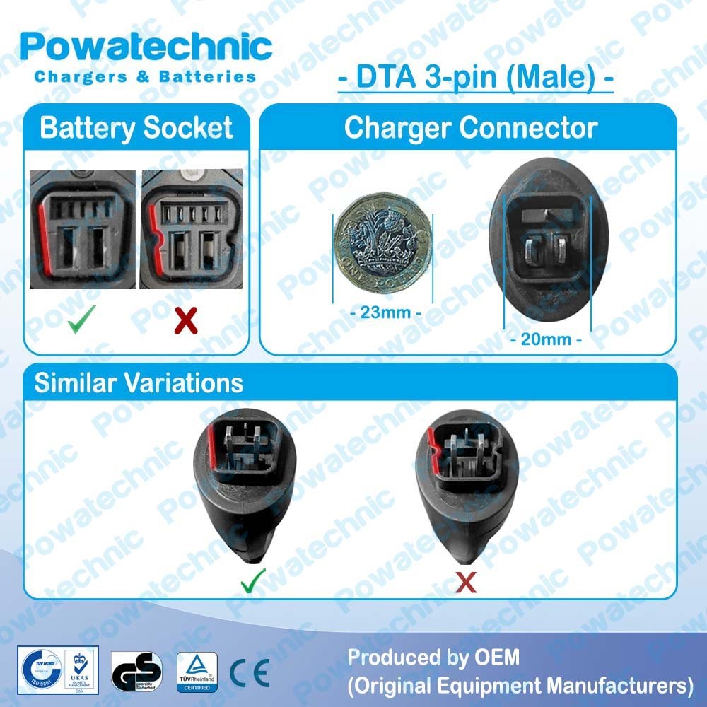42V 2A DTA 3-pin charger for 36V Bianchi T-Tronik Stellar Forte ebike EBT system