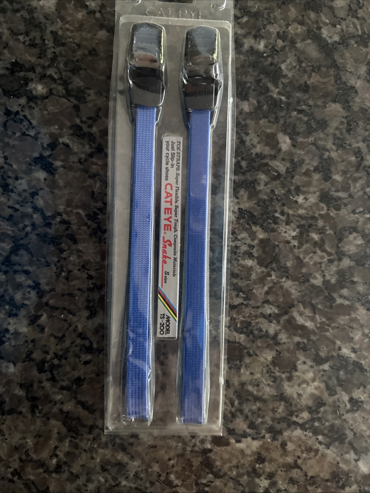 NOS Cat Eye Snake TS-200 Vintage Bike Toe Clip Straps – Blue,yellow,white,black