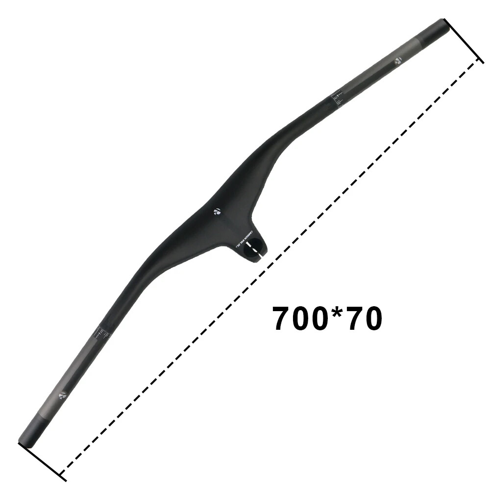 Mountain Bike Carbon Fiber Integrated Handlebars with Stem 28.6mm -17 Degree