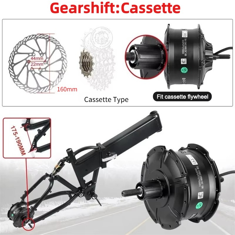 48V 1000W Bafang G062 Rear Cassette Motor Brushless Geared Fat Ebike 175mm
