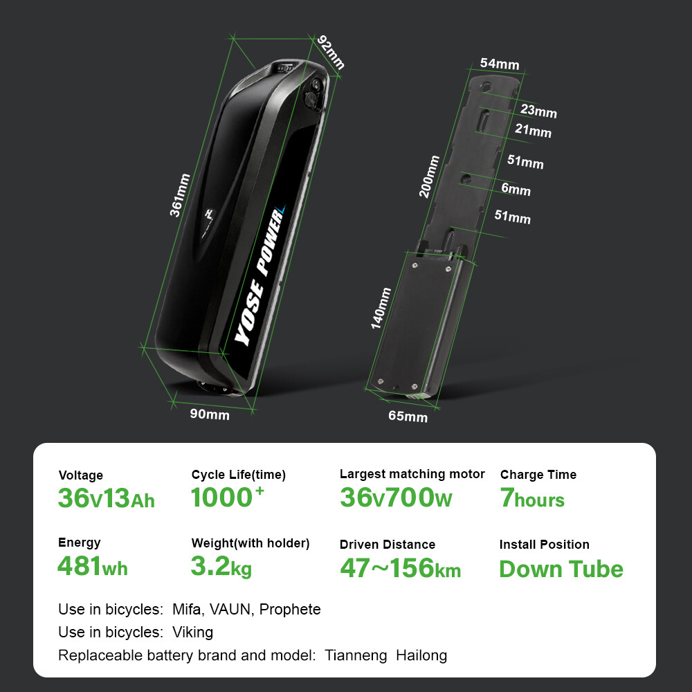 52V 48V 36V 13Ah 17Ah 1000W Hailong Ebike Battery Electric Bike Lithium Battery