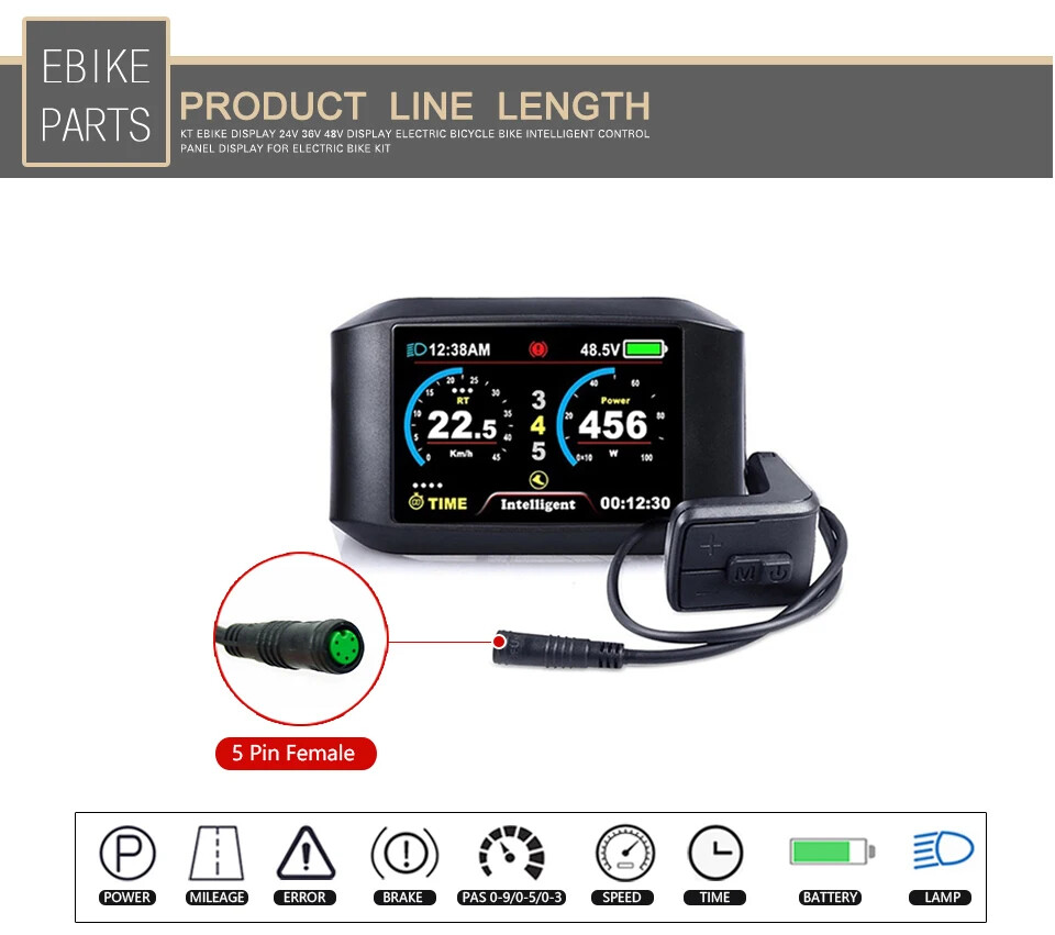 E-bike LCD 750C Display for Electric Bicycle Mid Drive Motor 36V 48V 52V 60V