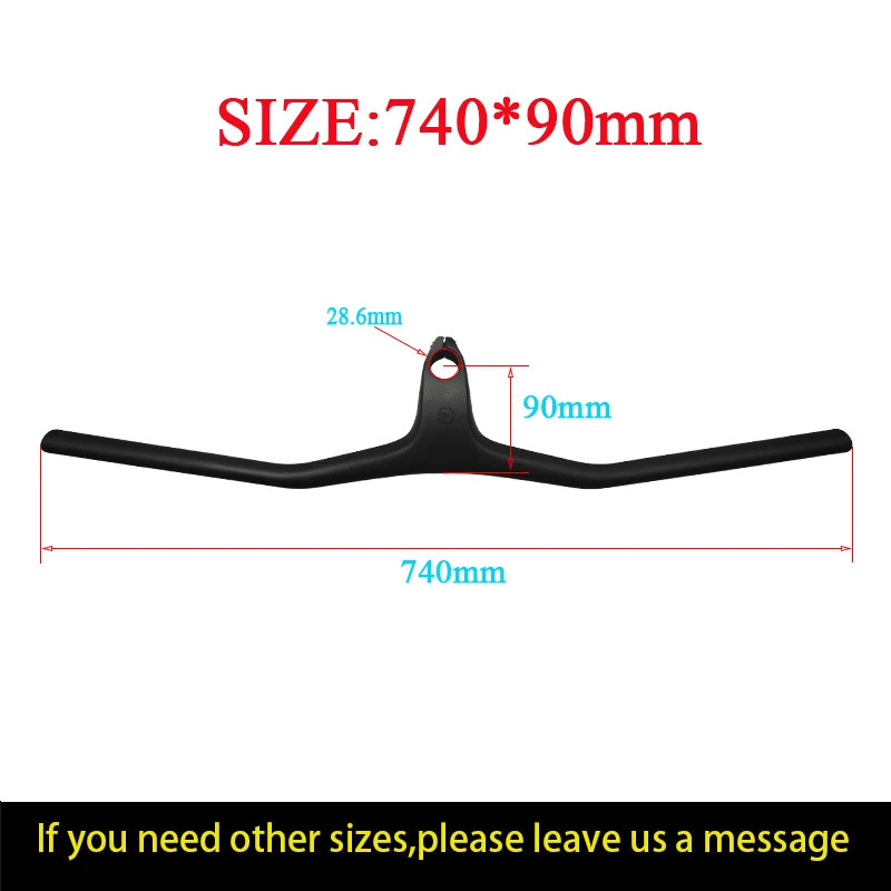 XC Mountain Bicycle Riser/Flat Handlebar Carbon Integrated Handlebar 660mm-780mm