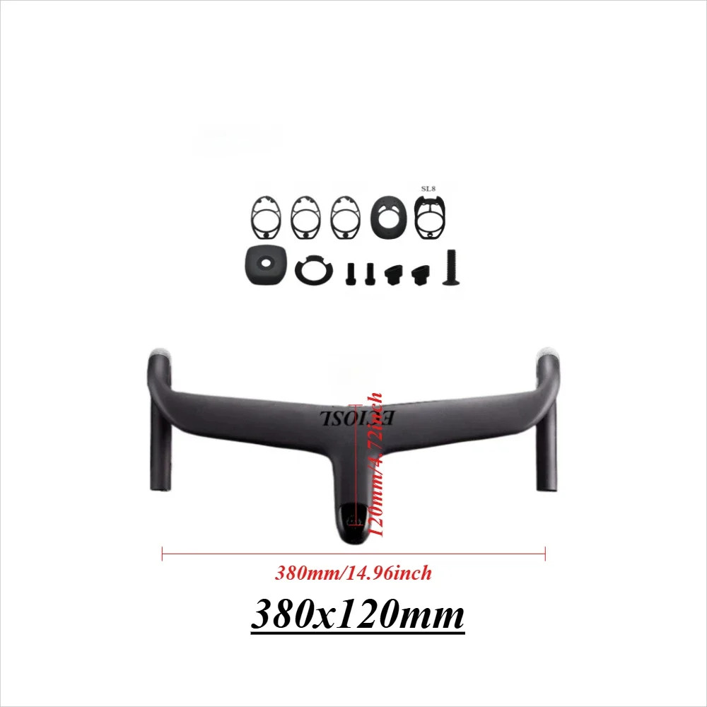 Carbon Internal Cable Routing Di2 Cockpit Handlebar and Stem for Road Bicycle
