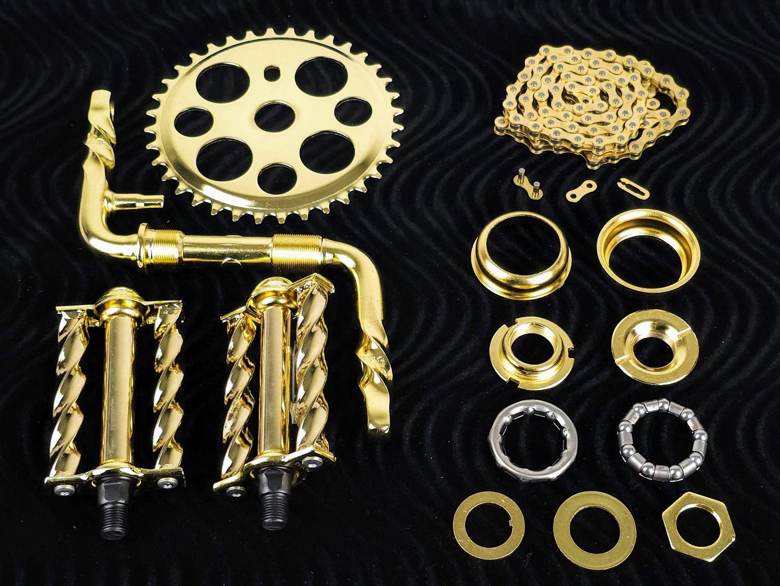 OG LOWRIDER – Twisted CRANK PKG – Lucky 7 Square Twisted Pedal Gold