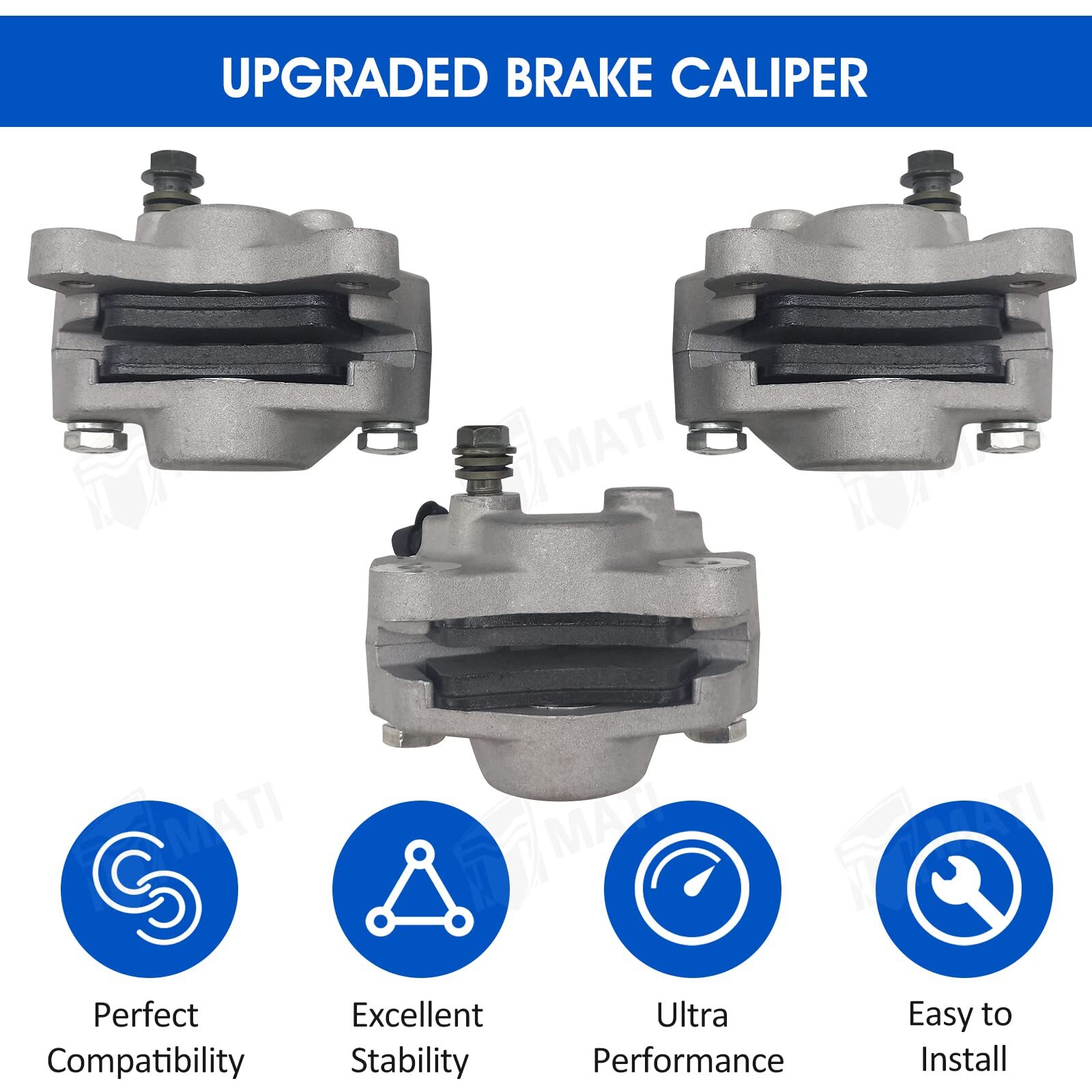 Front and Rear Brake Calipers with Pads for Arctic Cat ATV Multiple Models